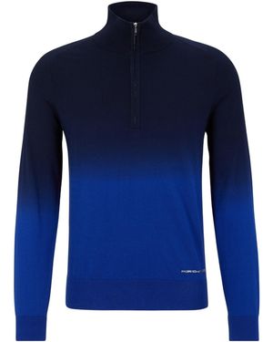 BOSS Halfzip Knit Jumper - Blue