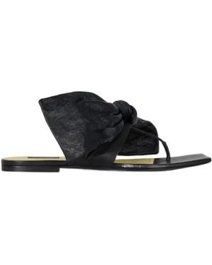 Givenchy Boudoir Bow Thong Slides - Black