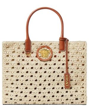 Versace La Medusa Large Tote Bag - Natural