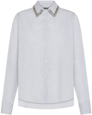 Seventy Embellished Striped Shirt - White