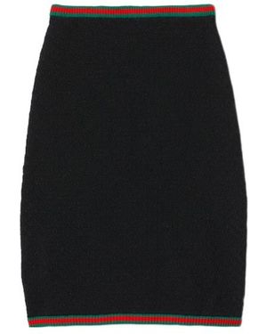 Gucci Web Detailed Lace Skirt - Black