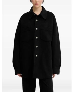 Nanushka Button-Fastening Shirt Jacket - Black