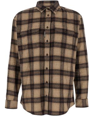 DSquared² Relaxed Check Shirt - Brown