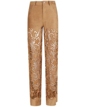 ERMANNO FIRENZE Broderie Anglaise Pants - Natural