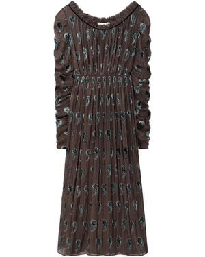 Tory Burch Paisley-Print Midi Dress - Black