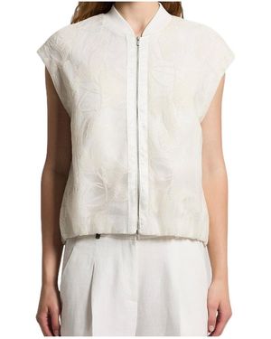 Peserico Front-Zip Gilet - White