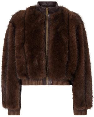 Zimmermann Valiant Faux-Fur Panelled Jacket - Brown