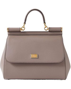 Dolce & Gabbana Sicily Logo Shoulder Bag - Grey