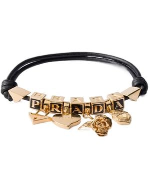 Prada Nappa Leather And Metal Bracelet - Multicolour