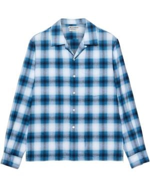 JW Anderson Shaded Chequered Shirt - Blue
