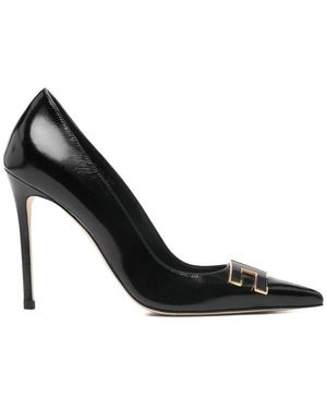 Elisabetta Franchi Logo-Branded Stiletto Heels - Black