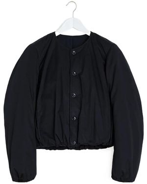 Lemaire Wadded Collarless Bomber Jacket - Blue