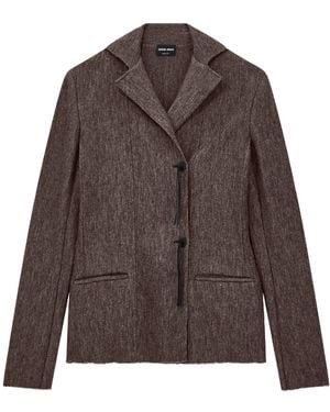 Giorgio Armani Tassel Wool Jersey Blazer - Brown