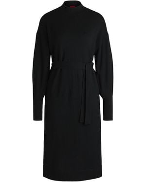 BOSS High-Neck Knit Dress - Black