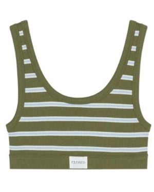 Closed Ribbed Cotton Bralette - Green