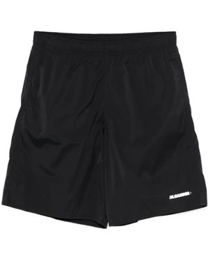 Jil Sander Zip Detailed Swim Shorts - Black