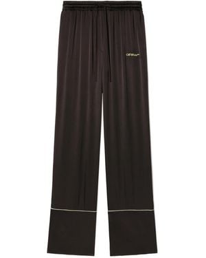 Off-White c/o Virgil Abloh Logo Embroidered Drawstring Trousers - Black