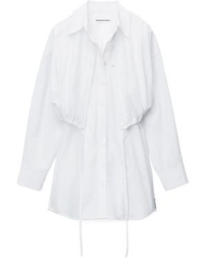 T By Alexander Wang Layered Cotton Shirtdress - White