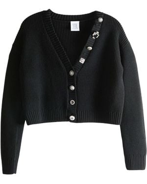 Vetements Mini V-Neck Cardigan - Black