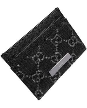 Gucci Card Case With Plaque - Black