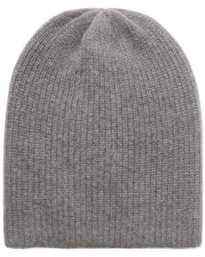 The Elder Statesman Watchman Ribbed Cashmere Beanie - Grey