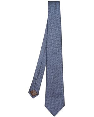 Canali Pointed-Tip Tie - Blue