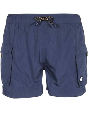 K-Way Logo Swim Trunks - Blue