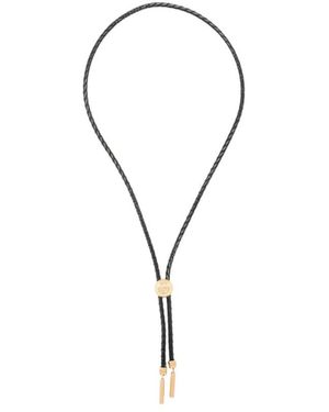 Versace Medusa-Charm Braided Leather Necklace - White