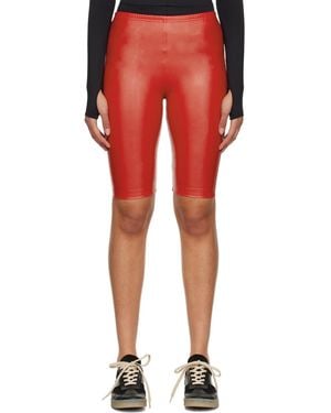 MM6 by Maison Margiela Elastic Waist Shorts - Red