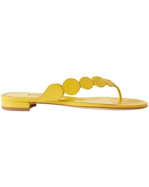 Manolo Blahnik Round Toe Slippers - Yellow