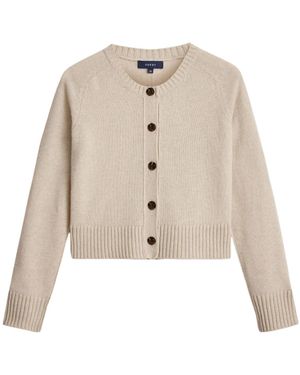Soeur Virgin-Wool Rib-Trimmed Cardigan - Natural