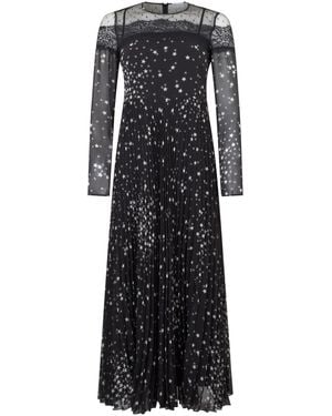RED Valentino Laced Pleated Dress - Black