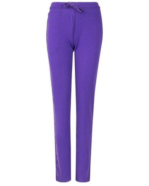 EA7 Drawstring Waist-Edge Joggers - Purple