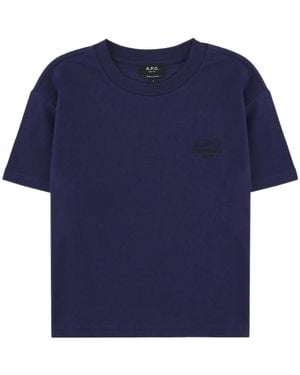 A.P.C. Logo Crew-Neck T-Shirt - Blue
