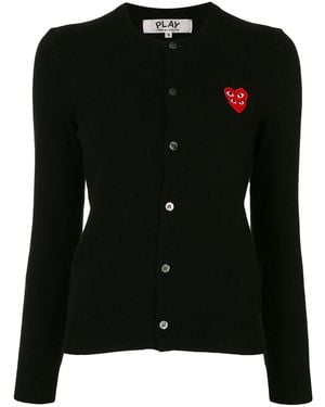 COMME DES GARÇONS PLAY Logo-Embroidered Cardigan - Black