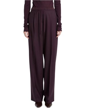Marella Pleated Casual Pants - Purple