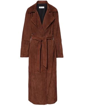 Nour Hammour Belted Coat - Brown