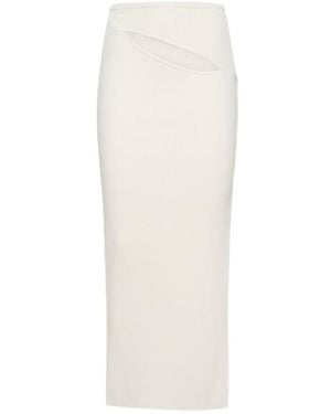Christopher Esber Slash Cut Out Knit High Waist Long Skirt - White