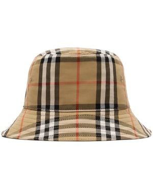 Burberry Check Cotton Bucket Hat - Metallic