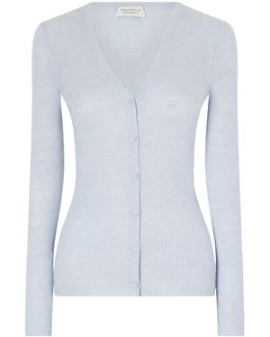 Gabriela Hearst Aiste Ribbed Cashmere Blend Cardigan - Blue