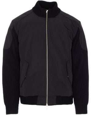 Moose Knuckles Knit-Sleeve Down Jacket - Black