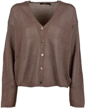 Seventy Long-Sleeved Knitted Cardigan - Brown