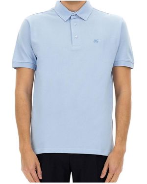 Etro Logo Embroidered Polo Shirt - Blue