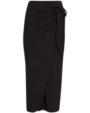 Max Mara Jersey Midi Wrap Skirt - Black