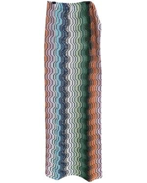 Missoni Zigzag-Knit Wrap Beach Skirt - Blue