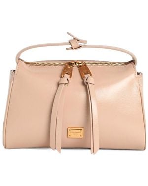 Dolce & Gabbana Vittoria Logo Plaque Handbag - Natural