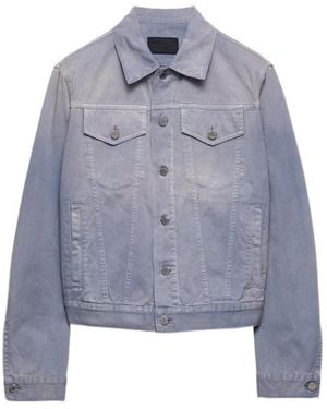 Prada Button-Up Denim Jacket - Blue