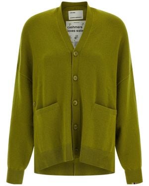 Extreme Cashmere V-Neck Cashmere Blend Knit Cardigan - Green