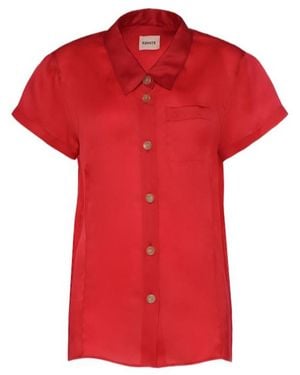 KHAITE Keefe Silk Organza Shirt - Red