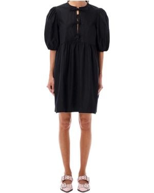 Ganni Round Neck Dress - Black